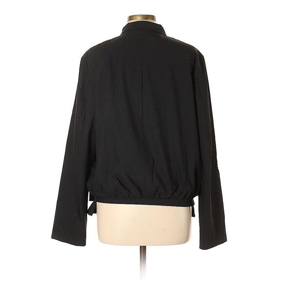 René Lezard VTG 90s Y2K Lightweight Wool Buckle Moto Style Jacket Black Sz 44/L - Picture 2 of 5